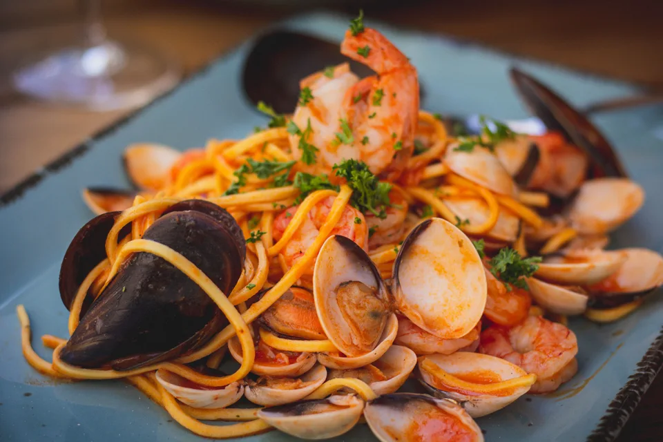 BookNoFees: Voorbeeldfoto: Spaghetti met schaaldieren